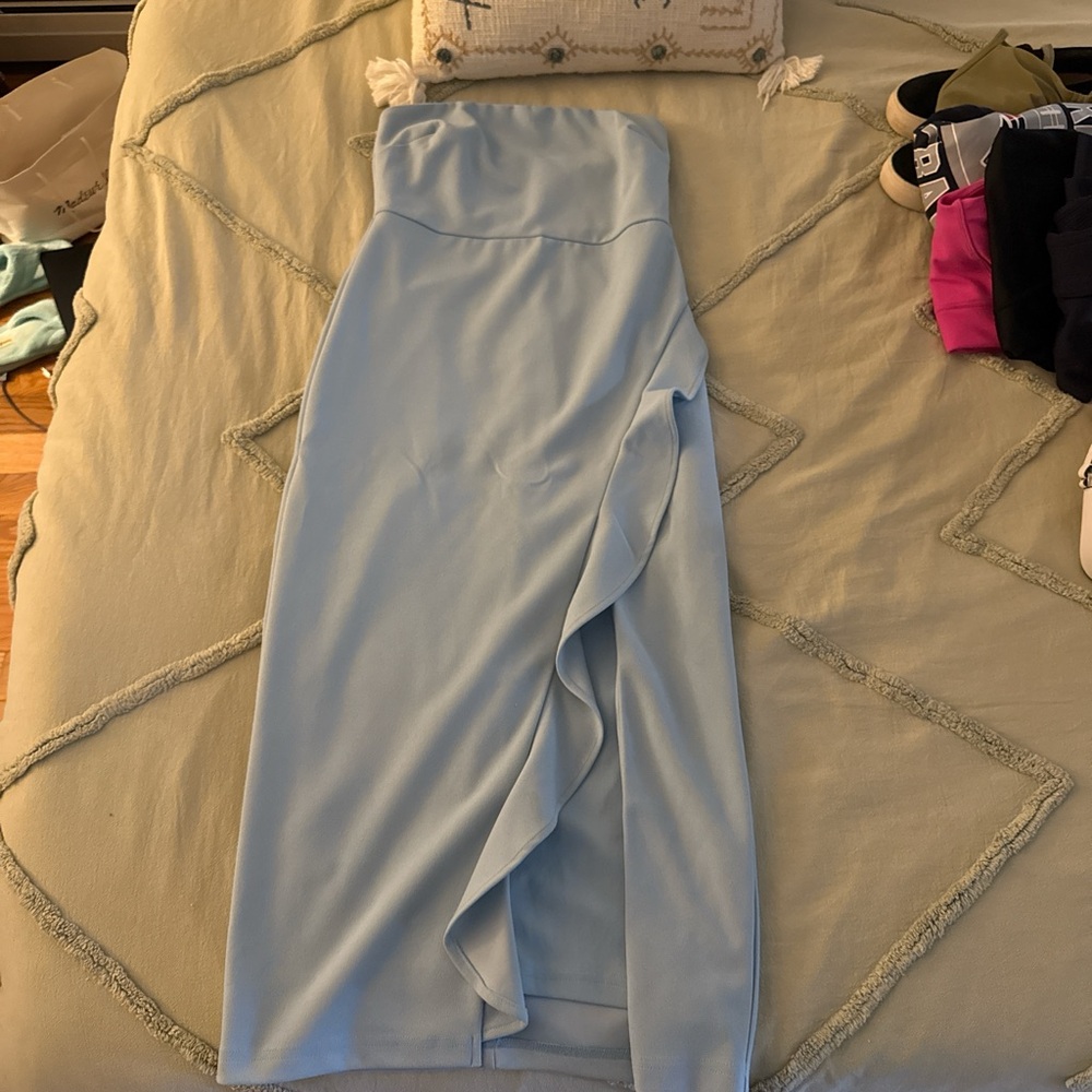 Lulu's Sky Blue Strapless Dress
